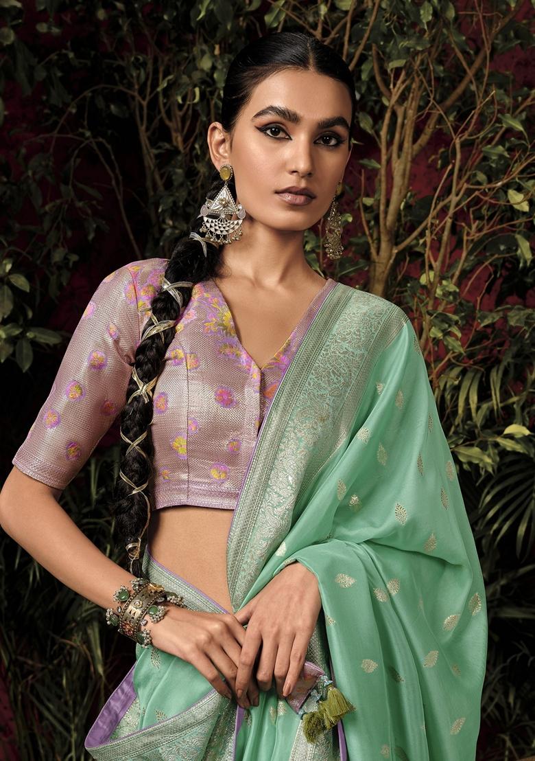 Green Zari Weaving Silk Sarees