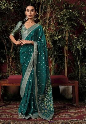 Green Zari Weaving Silk Sarees