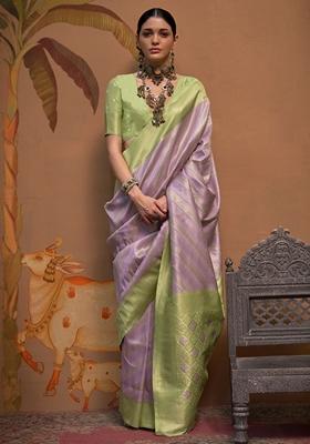 Purple Weaving Silk Sarees