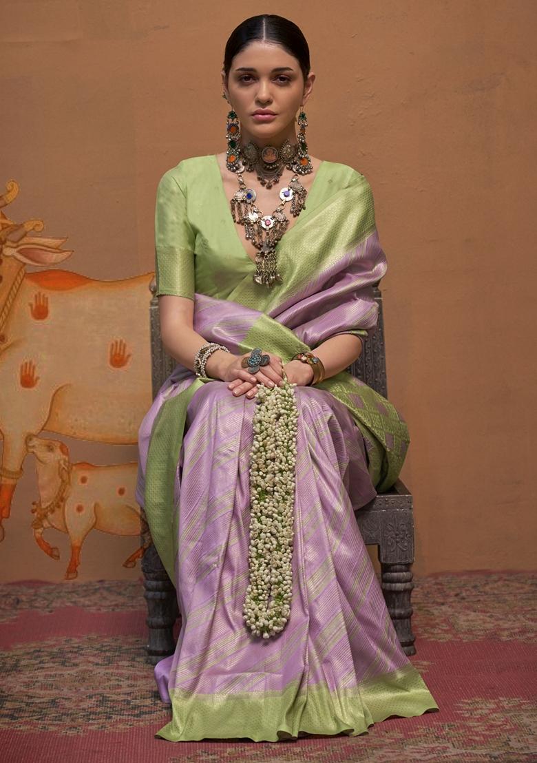 Purple Weaving Silk Sarees