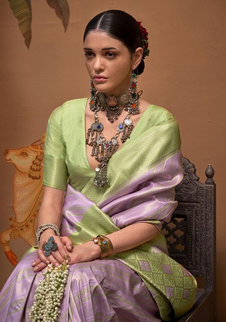 Purple Weaving Silk Sarees