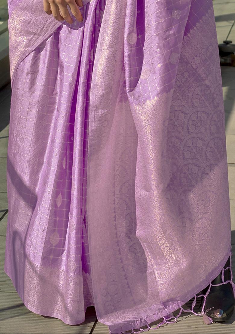 Purple Weaving Silk Sarees