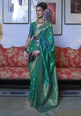 Green Zari Weaving Silk Sarees
