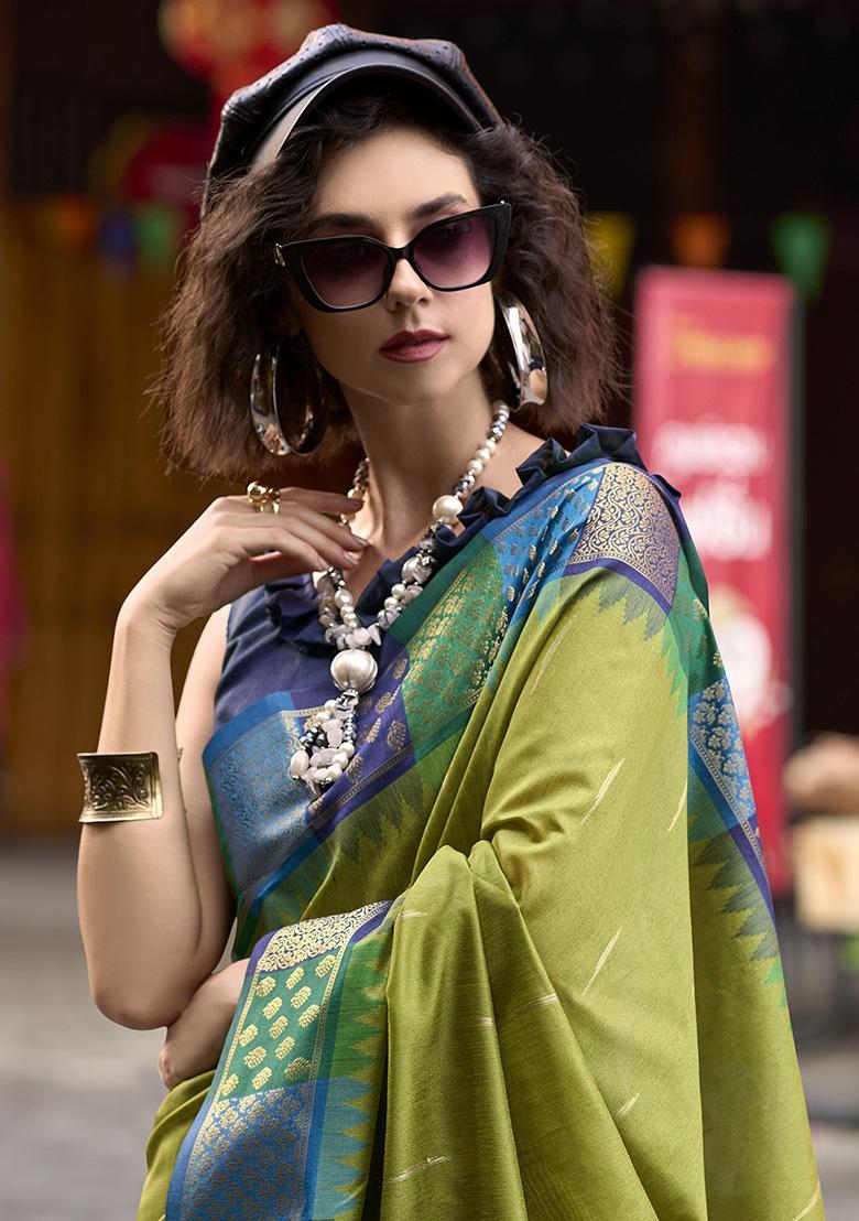 Green Zari Weaving Silk Sarees