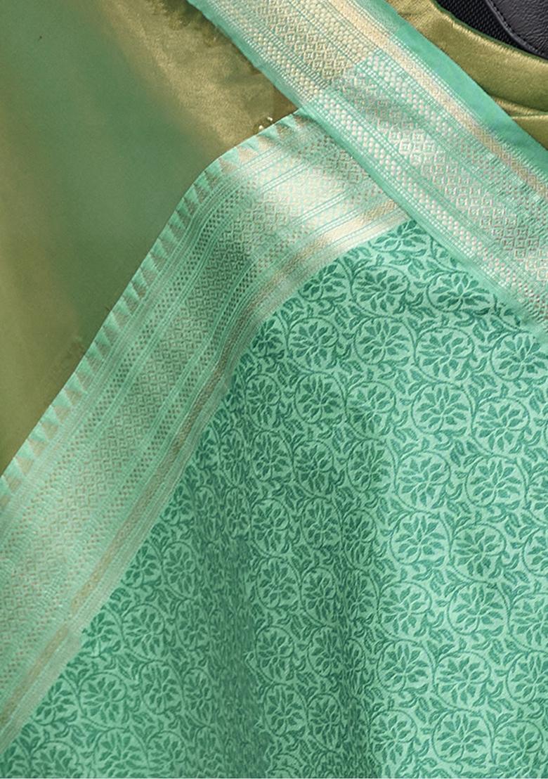 Green Zari Weaving Tissue Sarees