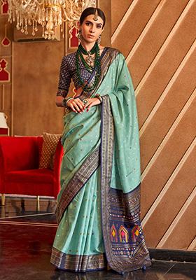 Green Printed Patola Sarees