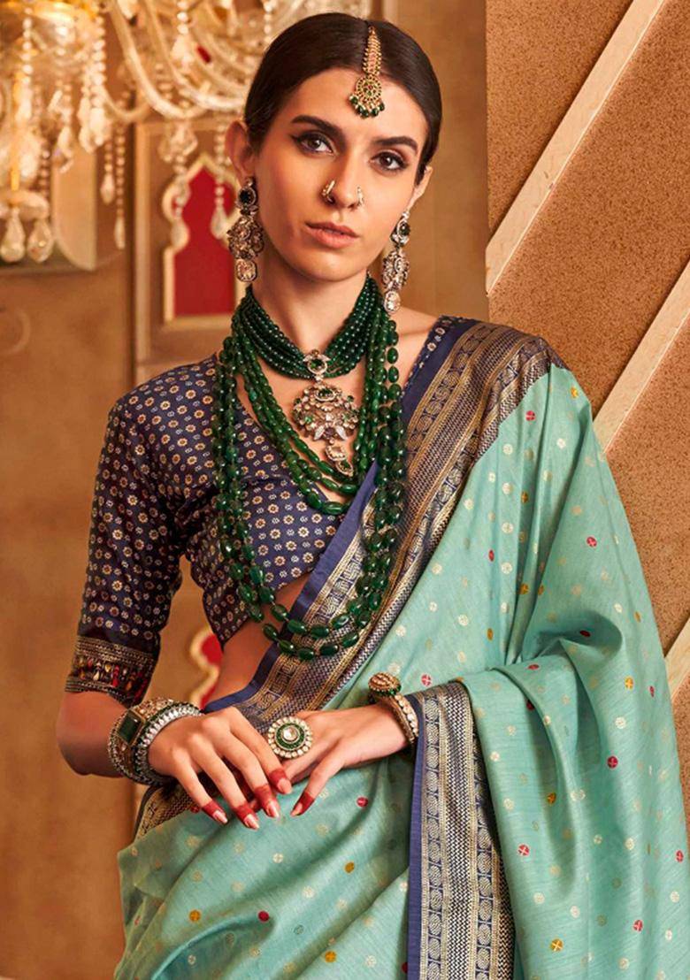 Green Printed Patola Sarees