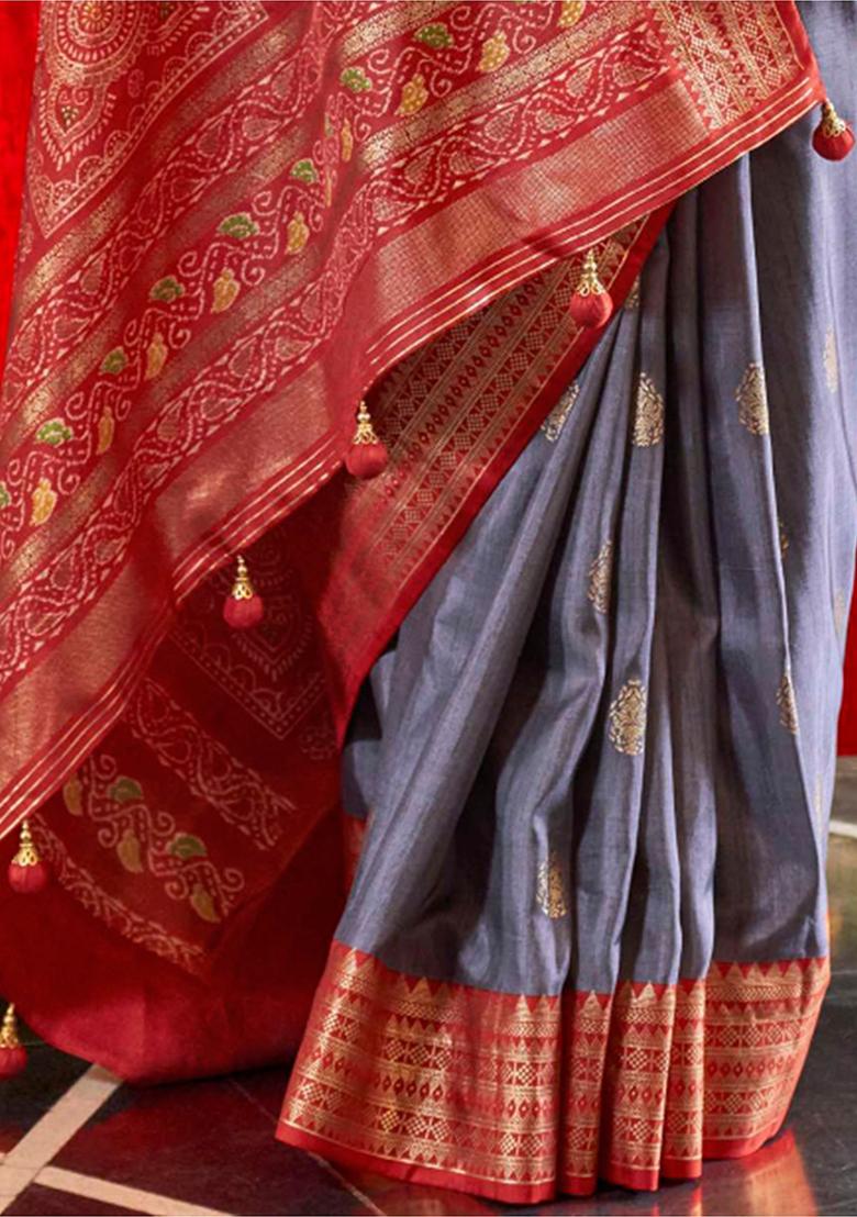 Blue Printed Patola Sarees