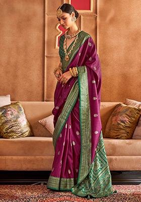Purple Printed Patola Sarees