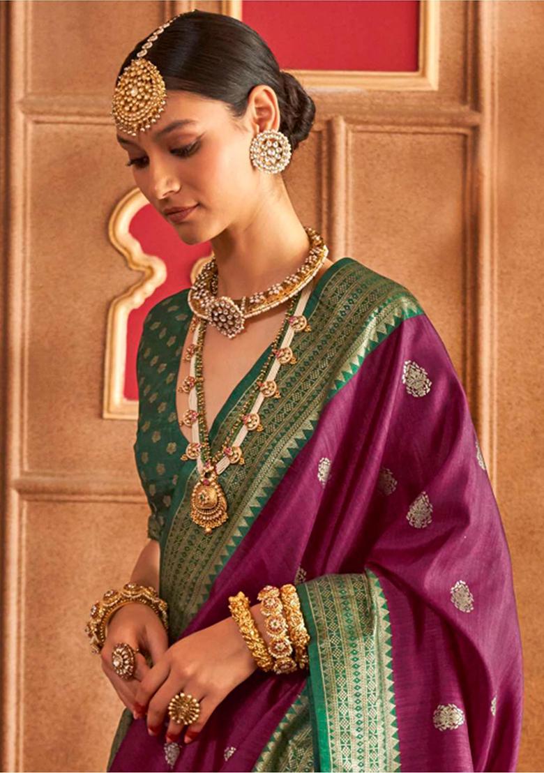 Purple Printed Patola Sarees