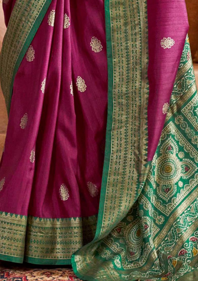 Purple Printed Patola Sarees
