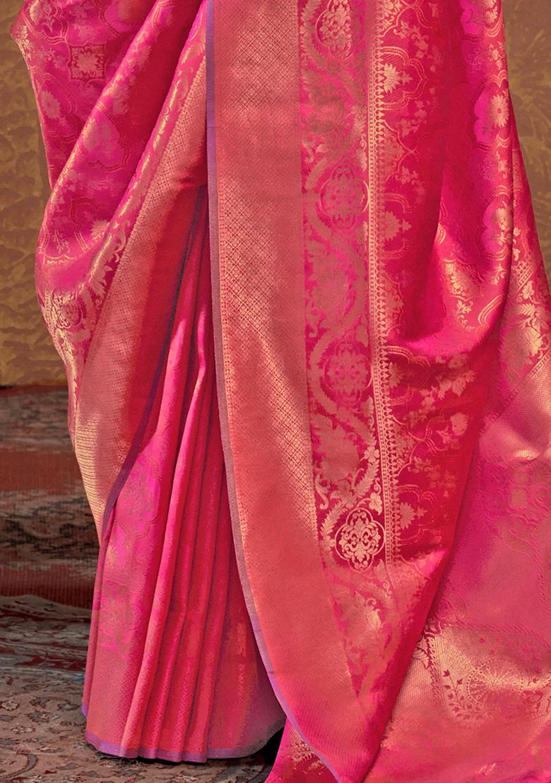 Pink Weaving Silk Sarees