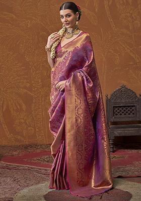Purple Weaving Silk Sarees