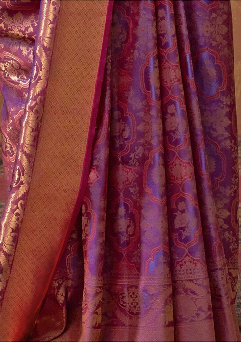 Purple Weaving Silk Sarees