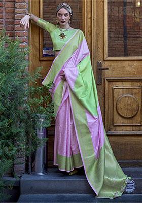 Lavender Weaving Silk Sarees