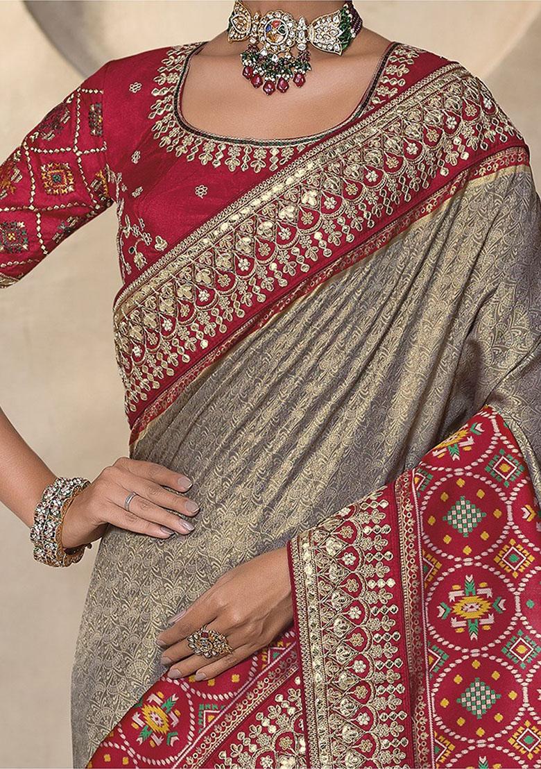 Grey Weaving Patola Sarees