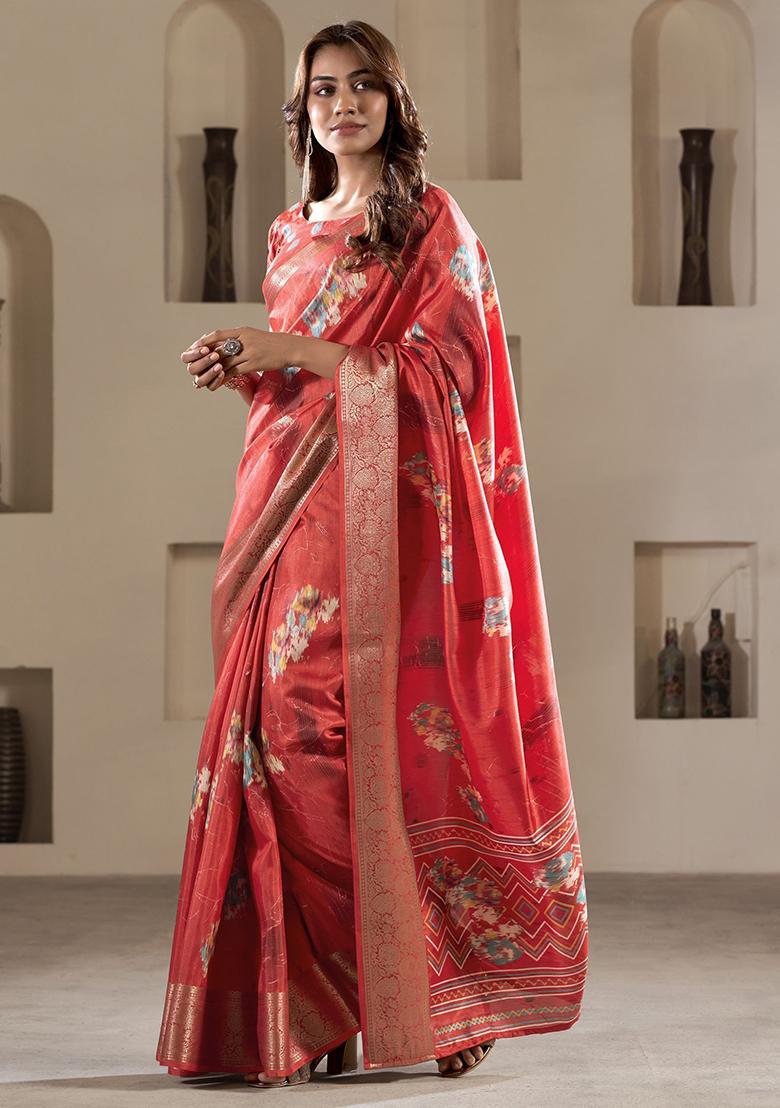 Red Zari Woven Silk Sarees