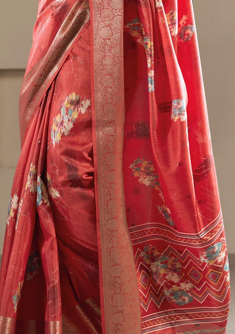 Red Zari Woven Silk Sarees