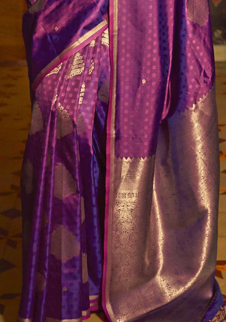 Purple Woven Silk Sarees