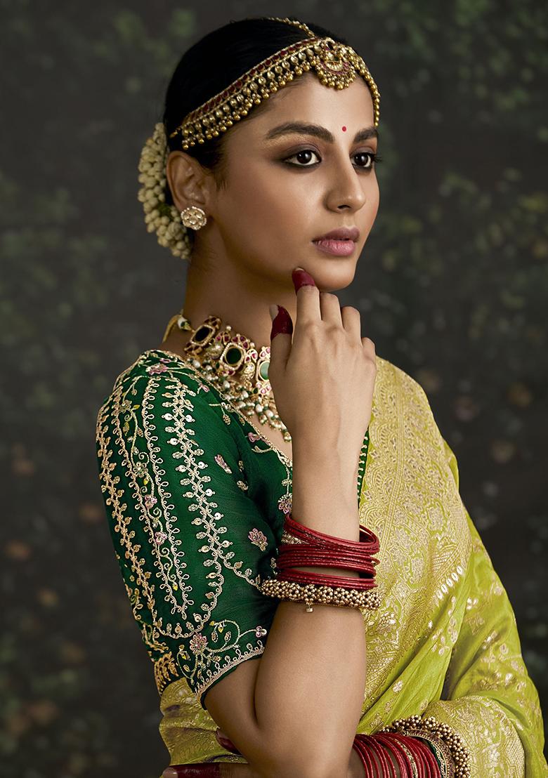 Green Zari Weaving Silk Sarees