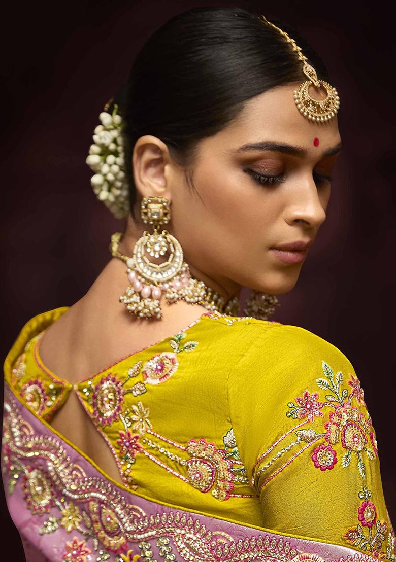 Pink Zari Weaving Silk Sarees