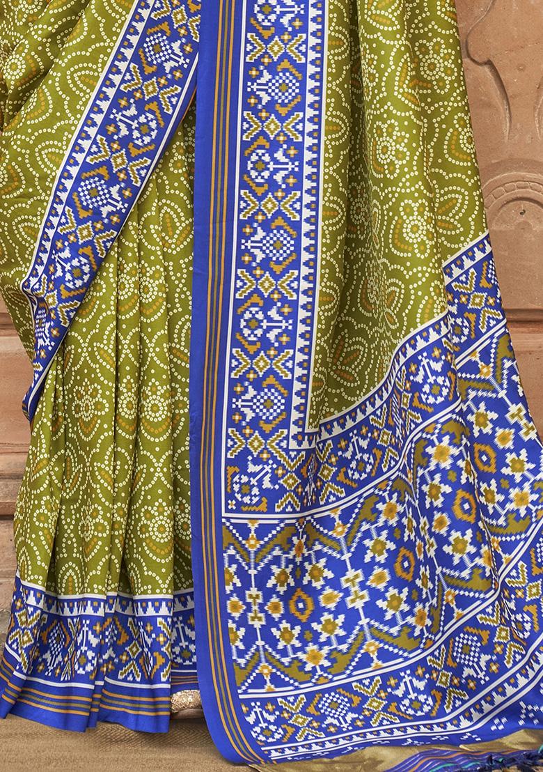Green Printed Patola Sarees