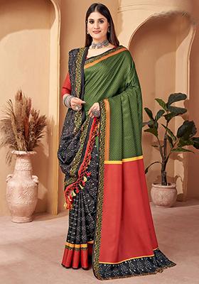 Multicolour Digital Print Pashmina Sarees