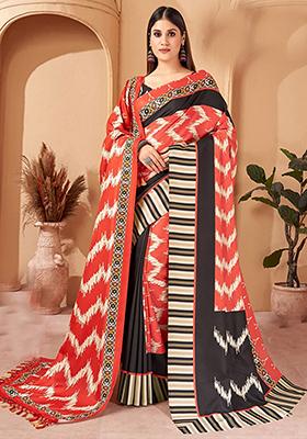 Multicolour Digital Print Pashmina Sarees