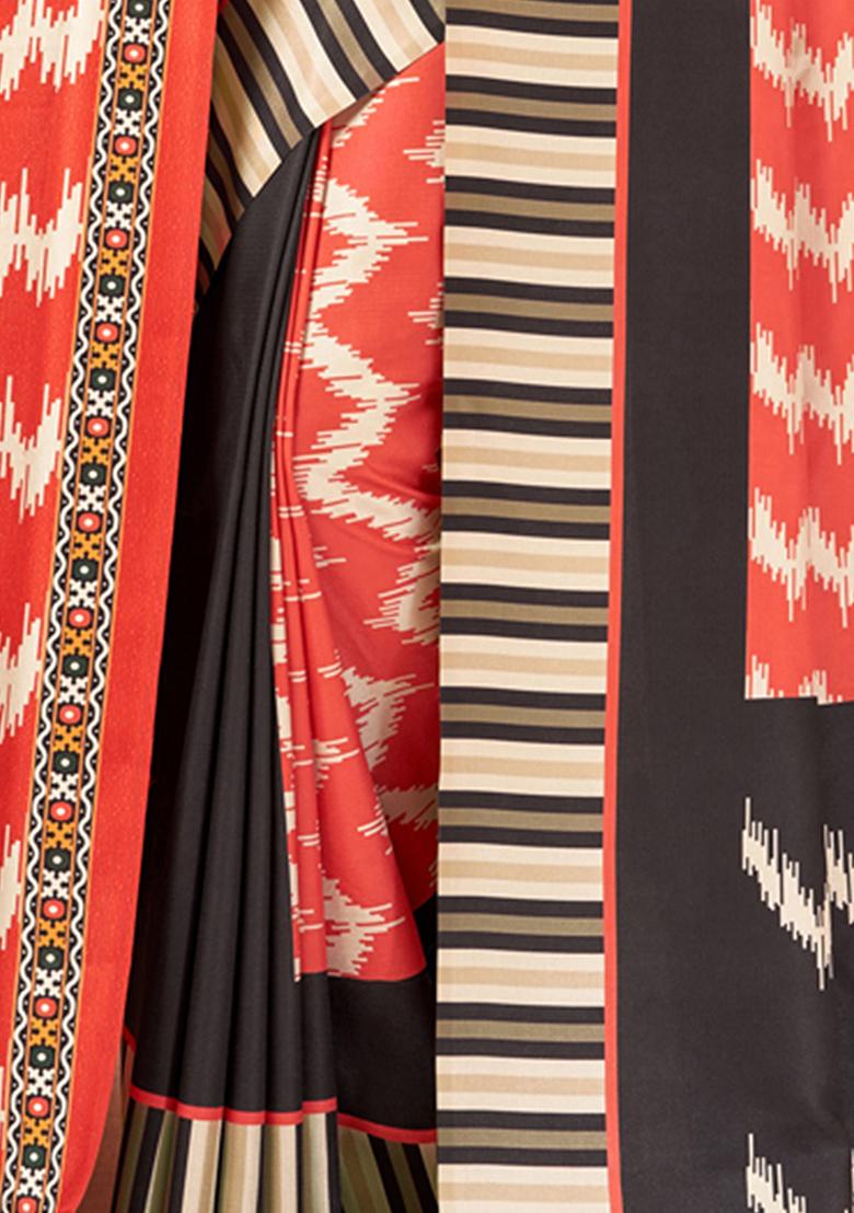 Multicolour Digital Print Pashmina Sarees