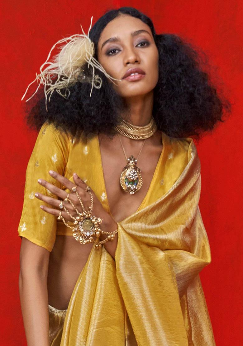 Yellow Zari Weaving Silk Sarees