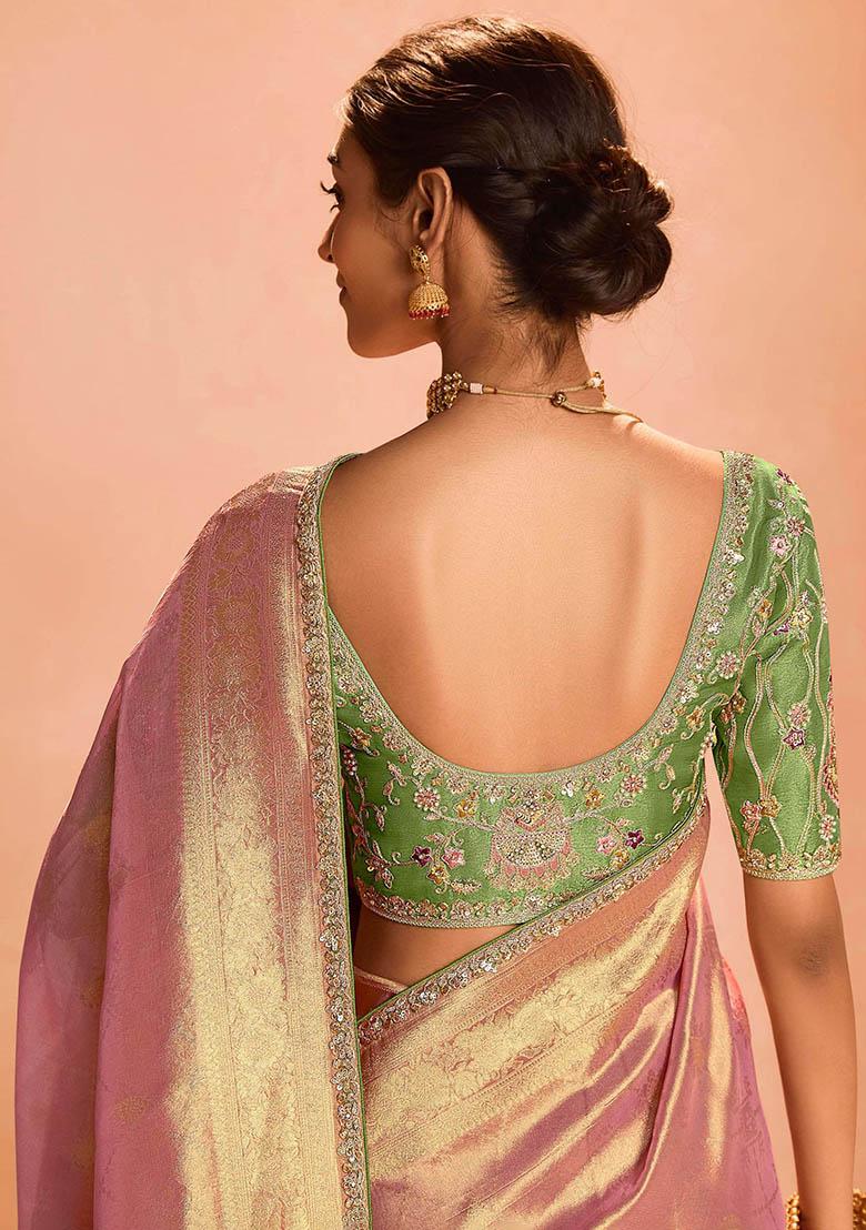 Golden Zari Weaving Silk Sarees