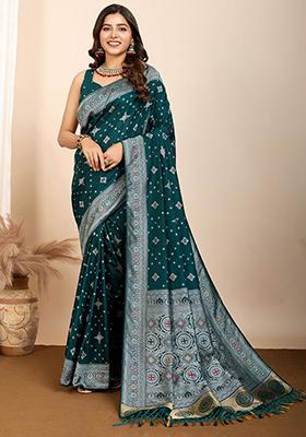 Green Zari Weaving Silk Sarees