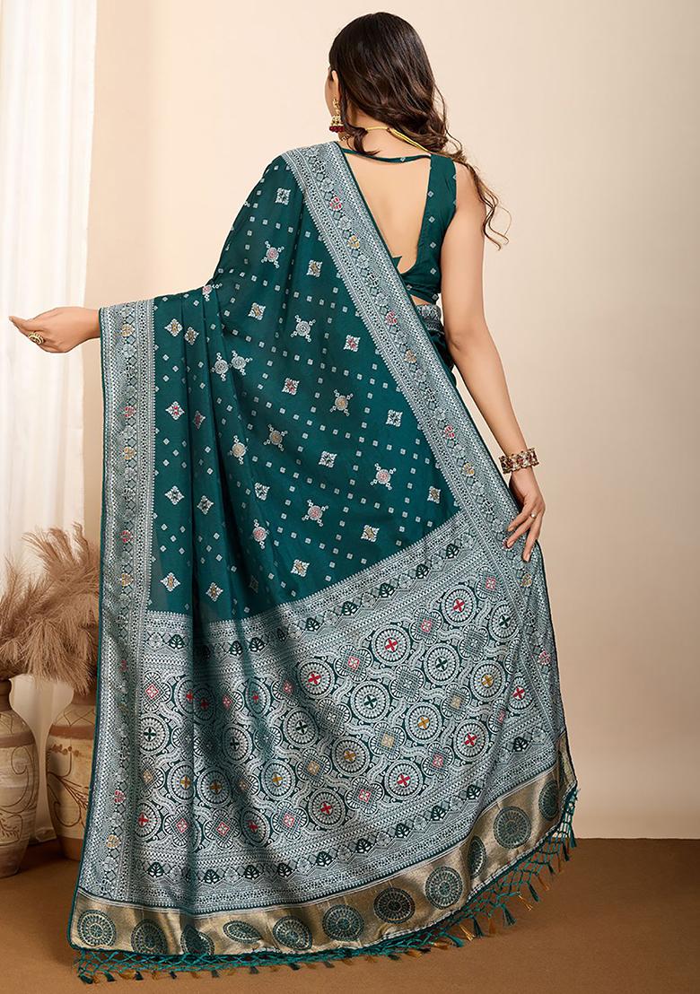Green Zari Weaving Silk Sarees