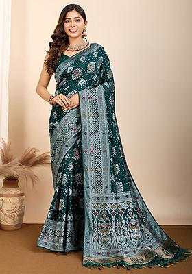 Green Zari Weaving Silk Sarees