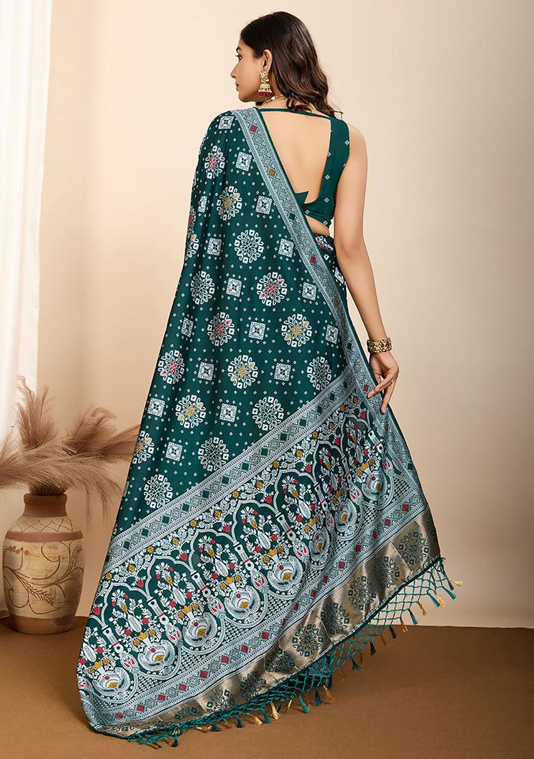 Green Zari Weaving Silk Sarees