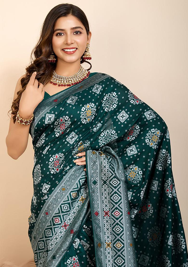 Green Zari Weaving Silk Sarees
