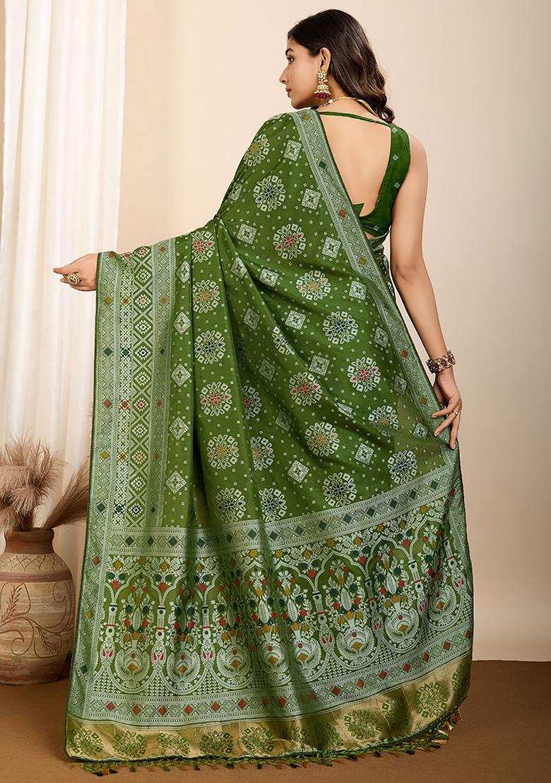 Green Zari Weaving Silk Sarees