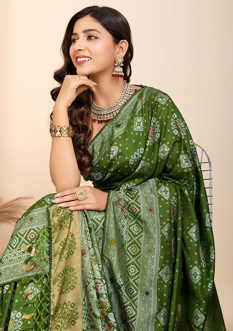 Green Zari Weaving Silk Sarees