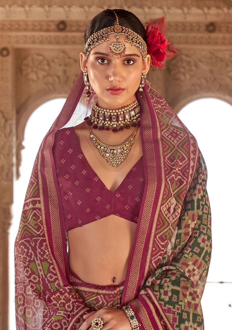 Green Digital Print Georgette Sarees