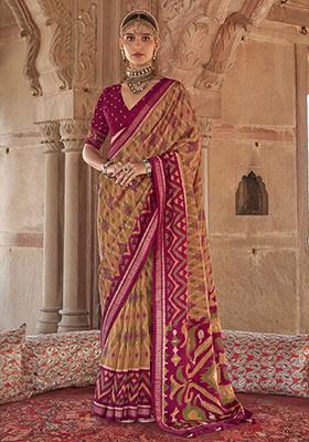 Yellow Printed Georgette Sarees