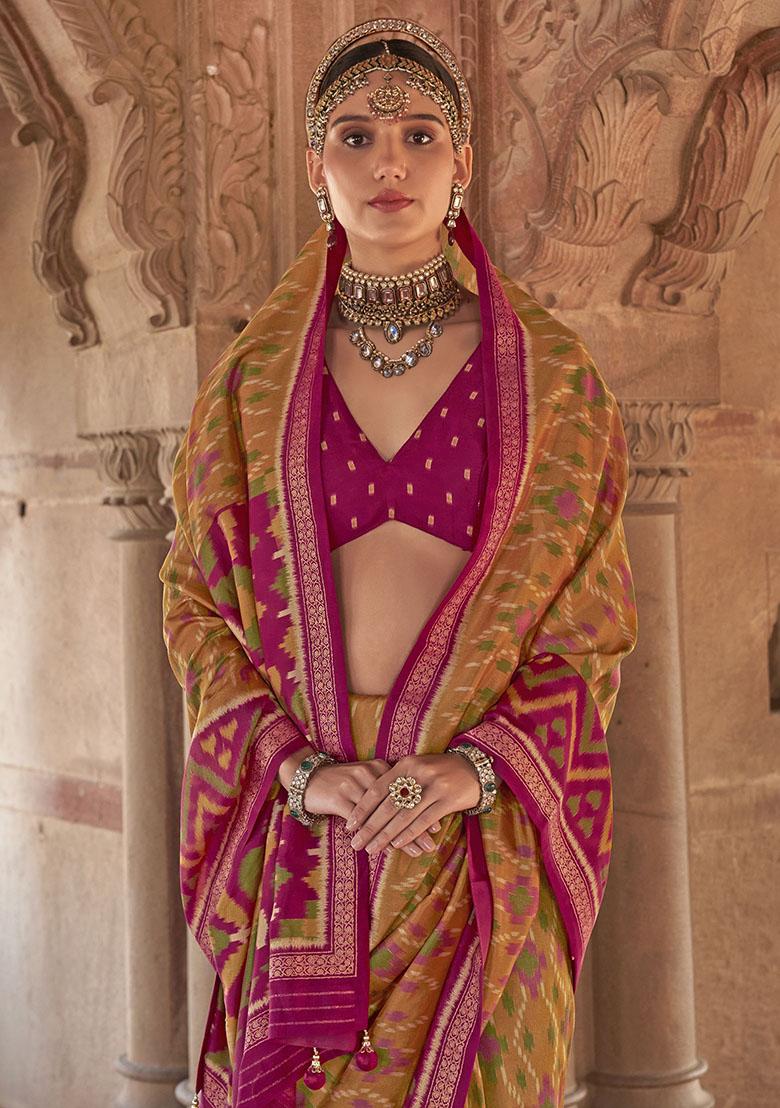 Yellow Printed Georgette Sarees