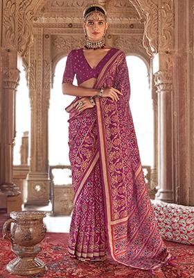 Purple Printed Georgette Sarees