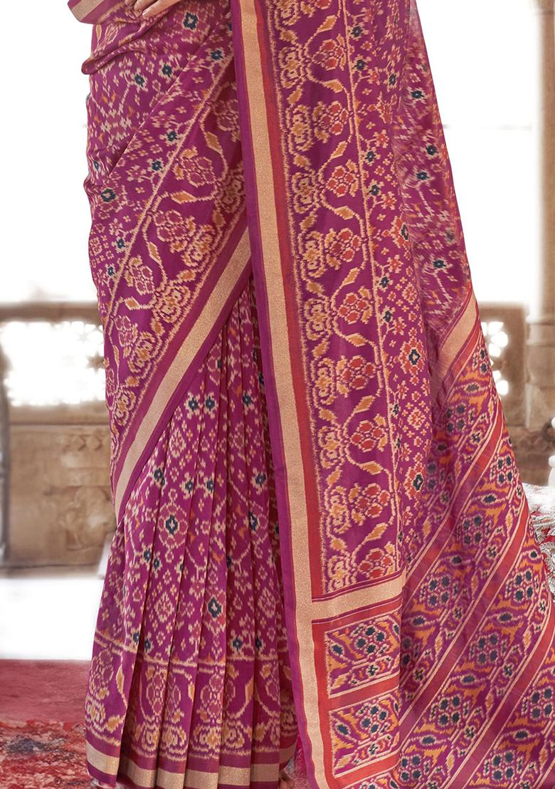 Purple Printed Georgette Sarees