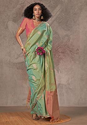 Green Zari Weaving Silk Sarees
