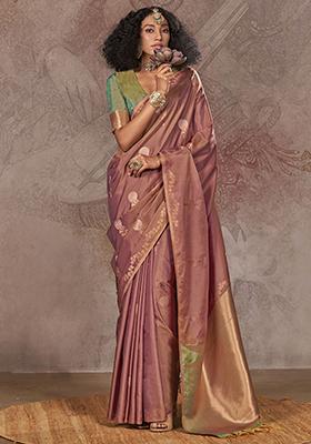 Purple Zari Weaving Silk Sarees