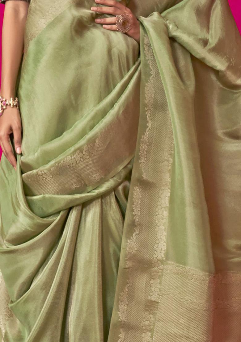 Green Zari Weaving Silk Sarees