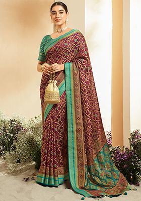 Purple Printed Patola Sarees