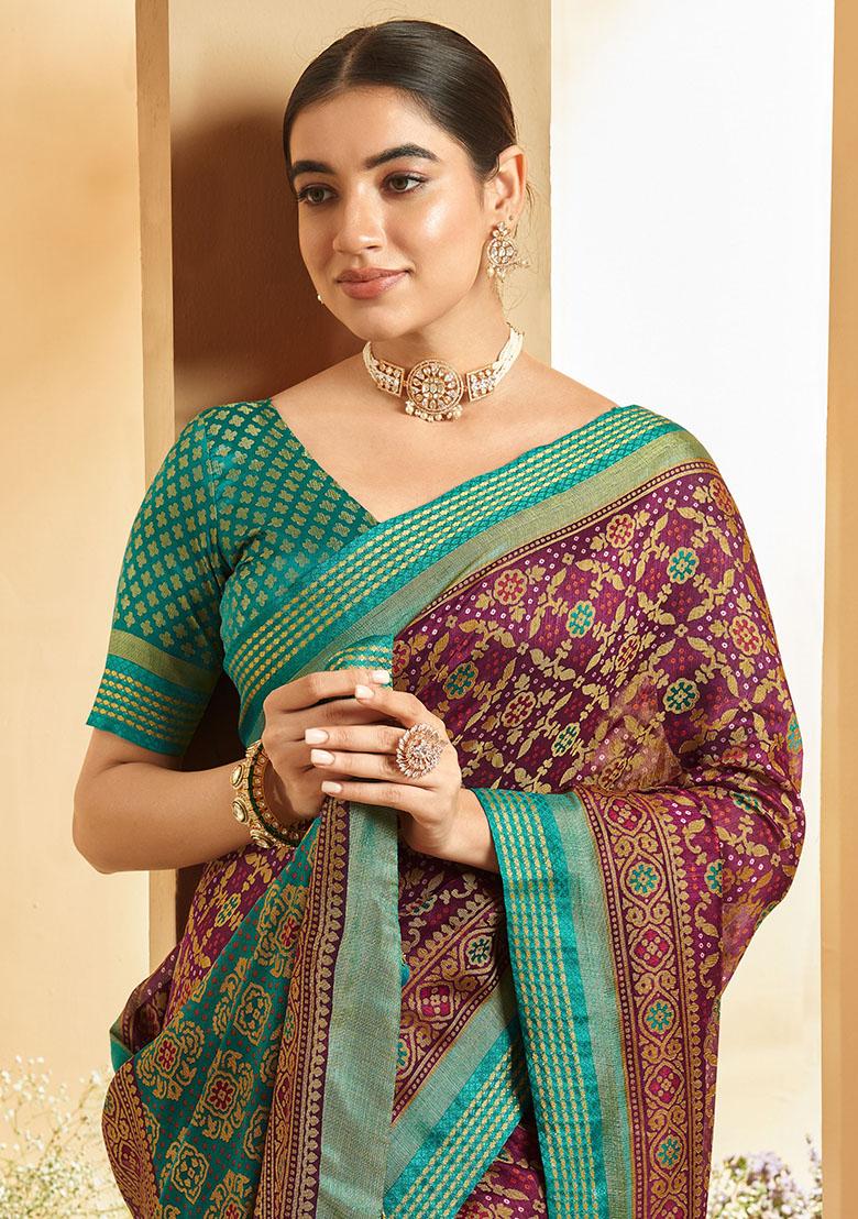 Purple Printed Patola Sarees