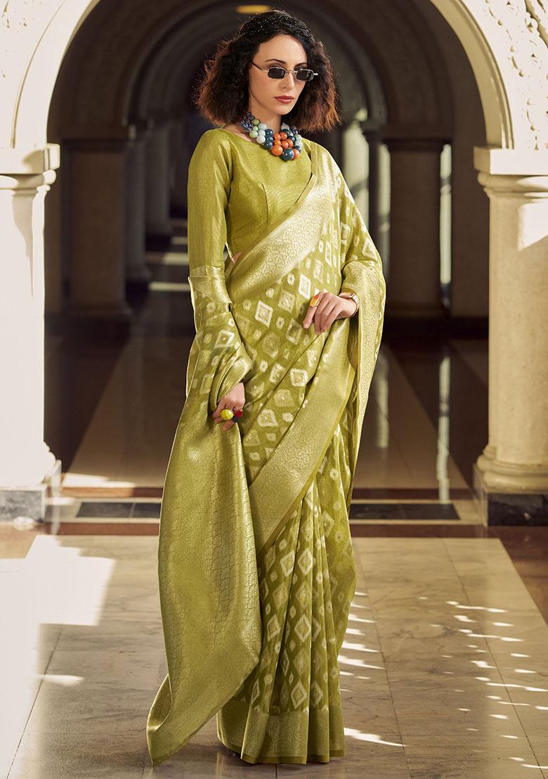 Green Zari Weaving Silk Sarees