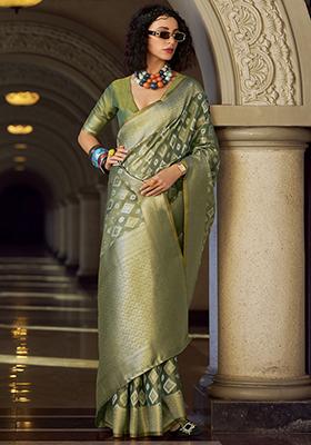 Green Zari Weaving Silk Sarees